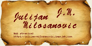 Julijan Milošanović vizit kartica